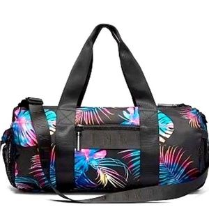 Pink Victoria's Secret duffle bag, tropical print